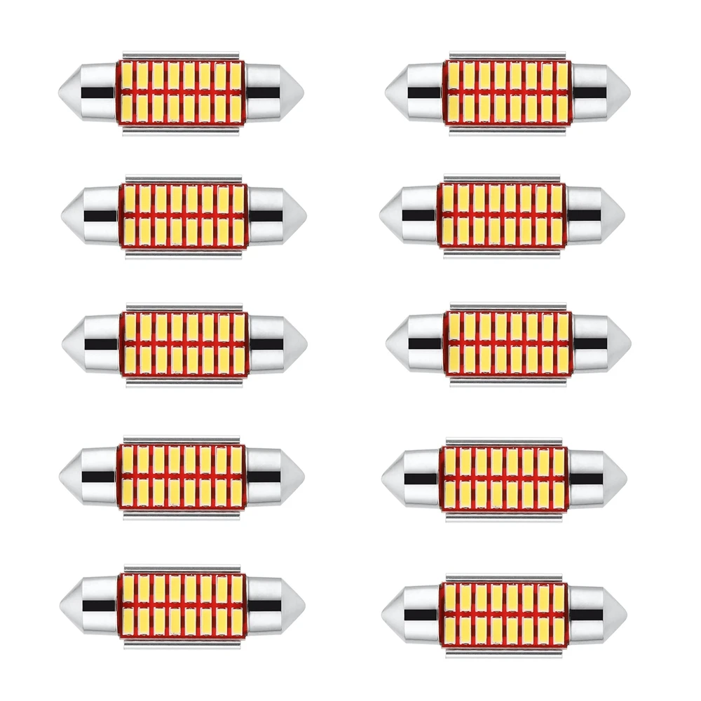10 шт. гирлянда 31 мм 36 мм 39 мм 41 мм светодиодный светильник C5W C10W супер яркий 4014 SMD Canbus без ошибок авто Интерьер Doom лампа для стайлинга автомобилей