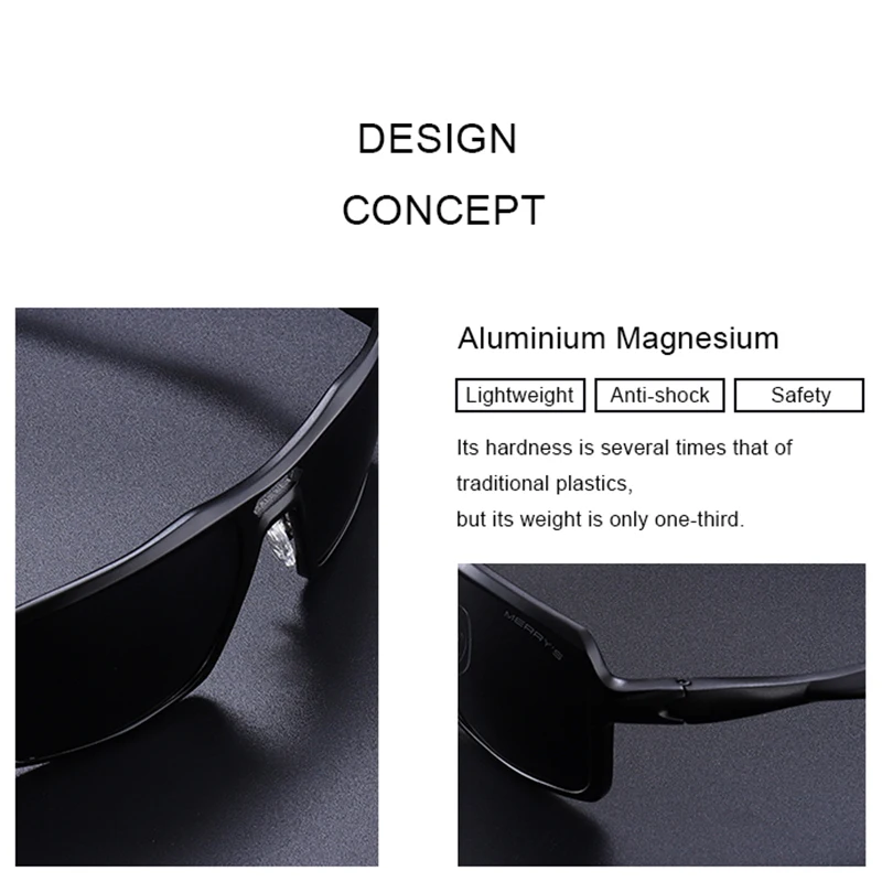 Kopen MERRYS ONTWERP Mannen Klassieke Aluminium Zonnebril HD Gepolariseerde Zonnebril Voor Heren Outdoor Sport UV400 Bescherming S8276