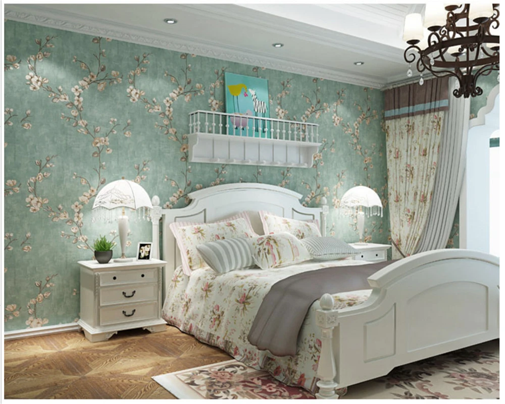 beibehang American country garden non-woven wall paper small floral nostalgic style bedroom living room ab version 3d wallpaper beibehang American country garden non-woven wall paper small floral nostalgic style bedroom living room ab version 3d wallpaper
