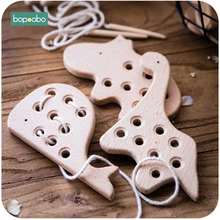 Bopoobo juguetes infantiles educativos de haya animales de Madera Juguetes de dentición desarrollar inteligencia niños Montessori artículos de bebé