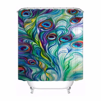 

Custom Ultra Clear Picture Beautiful Peacock Bath Curtain Bathroom Mildewproof Waterproof Polyester Shower Curtain#180417-04-45