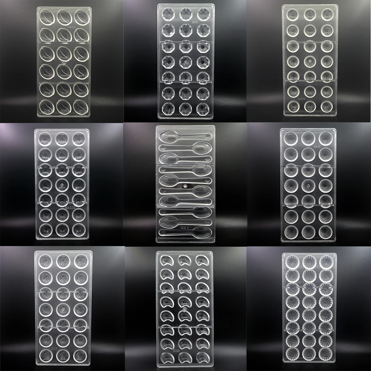 

3D Polycarbonate Chocolate Bar Molds Plastic Pudding Tray for Bakery Baking Pastry Making Tools Chocolate Form Bakeware Moulds