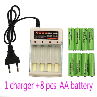 1 charger 8 PCS AA Kedanone AA батарея 4-8 шт 3000 1,5 V Quanlity аккумуляторная батарея AA 3000mAh BTY Ni-MH 1,5 V аккумуляторная батарея+ зарядное устройство - Цвет: 1 charger 8 PCS AA