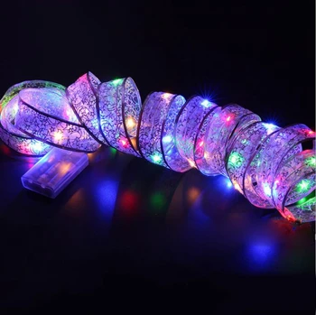 

4m DIY Bow knot Lace Ribbon Led String Light for Christmas tree Patry Gift Cloth Decor Party Gift Box Fairy Night Light