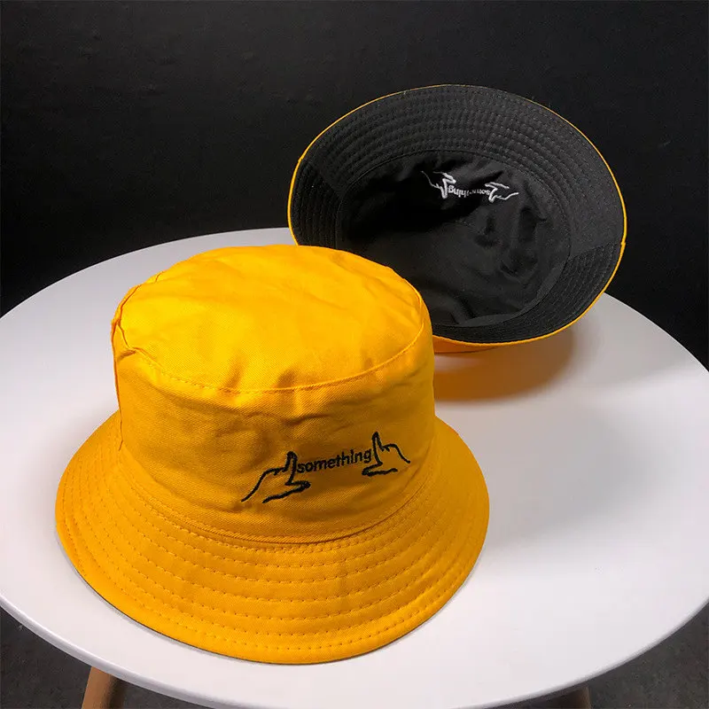 2019 Cotton Black and white letter embroidery Bucket Hat Fisherman Hat outdoor travel hat Sun Cap Hats for Men and Women 189