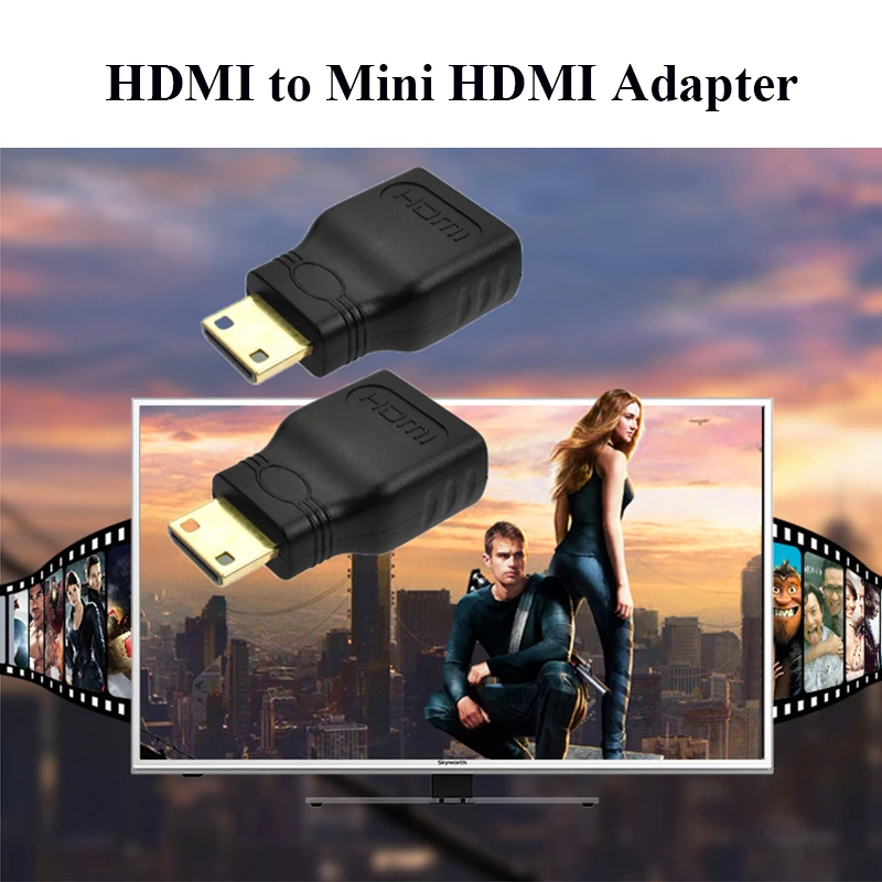 HDMI Female to Mini HDMI Male Adapter Converter Gold Plated Connector HDMI V1.4 Ethernet 1080P 3D Blue Ray  (5)