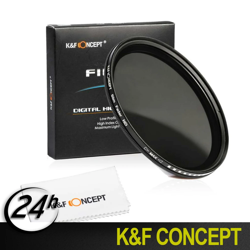 

K & F Concept Nieuwe 49mm Variabele Fader ND Filter ND2 ND4 ND8 ND400 Neutral Density Lens Filter For Nikon Canon Hoya Lens
