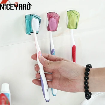 

NICEYARD 3 Piece/Set Suction Cup Toothbrush Holder Wall Mount Rack Toothbrush Cover Storage Bathroom Product