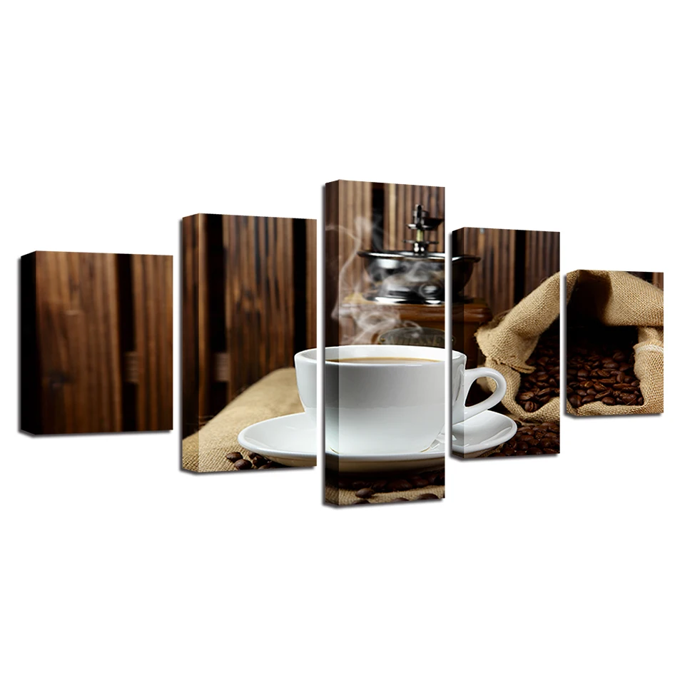 Living-Room-Wall-Decor-Frame-HD-Prints-5-Pieces-Steaming-Hot-Coffee-And-Coffee-Beans-Paintings (4)
