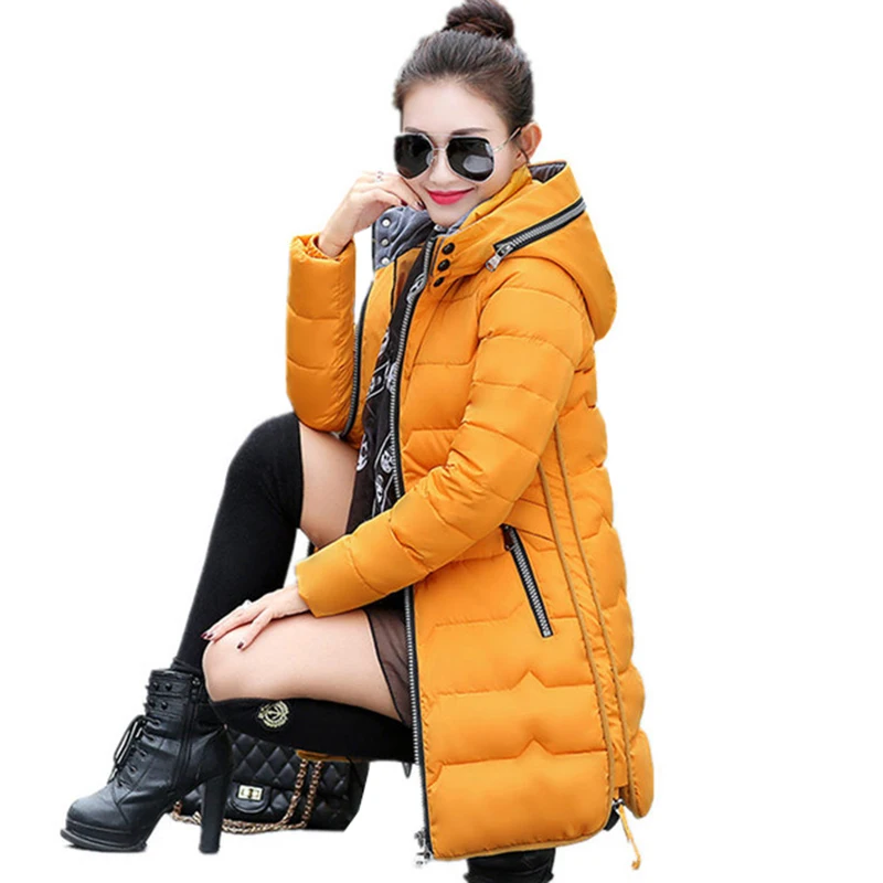 

Winter Jacket Women Cotton Parkas Coat 2018 New Fashion Hooded Long Outerwear Slim Plus Size 6XL 7XL Female Wadded Jacket Z110