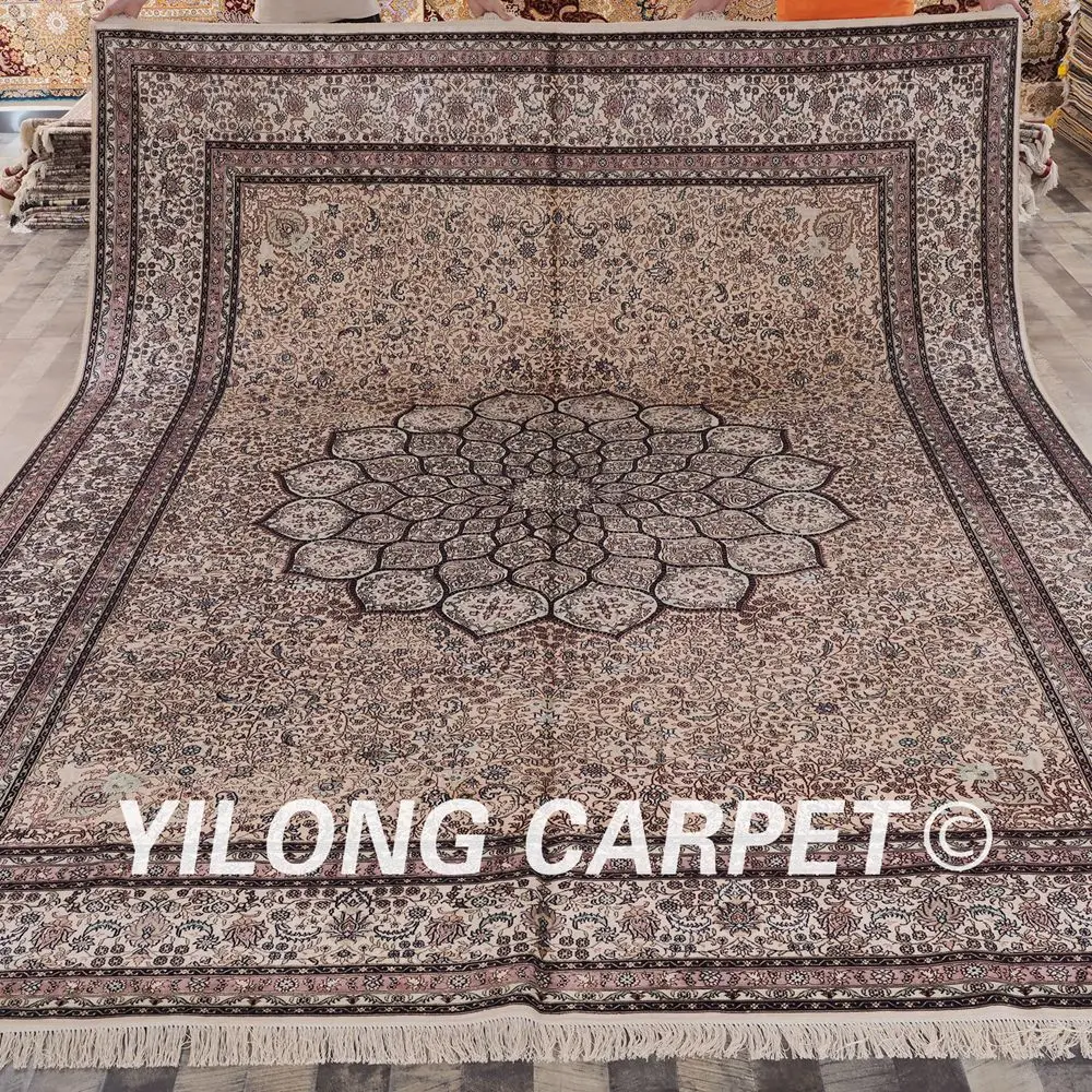Yilong 9'x12' ручной работы персидский шелковый ковер ручной вязки восточные ковры(LH163A9x12