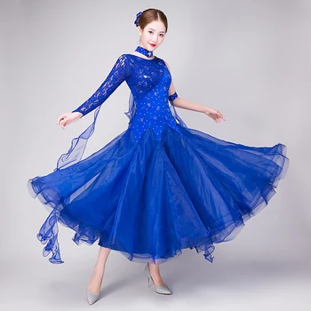 

Ballroom Competition Dance Dress 2018 New Design Tango Flamenco Waltz Dancing Skirt Women Standard Ballroom Dance Dresses B-6210
