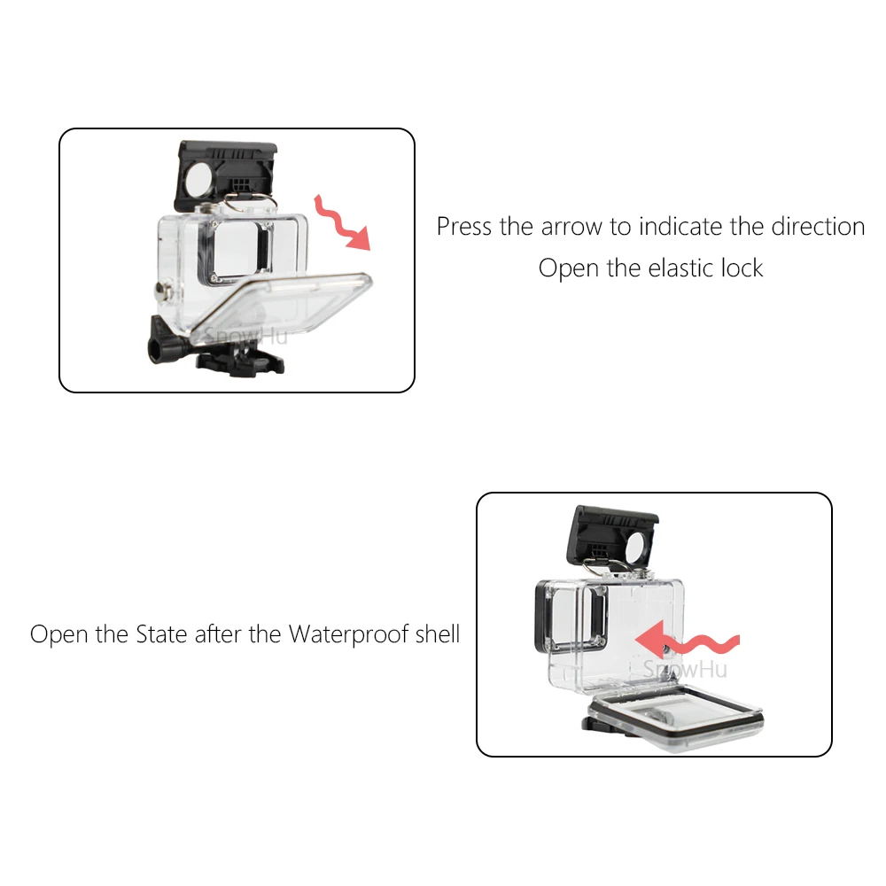 SnowHu для использования на глубине до 45 м водостойкая для спортивной экшн-камеры Go pro 7 6 5 Аксессуары для спортивной экшн-камеры Go pro 7 6 5 Водонепроницаемый Корпус чехол крепление для Gopro Hero 8 7 6 5 с LD08
