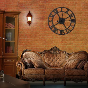 

Nordic simple creative wall clock Roman digital vintage iron table antique home mounted wall clock