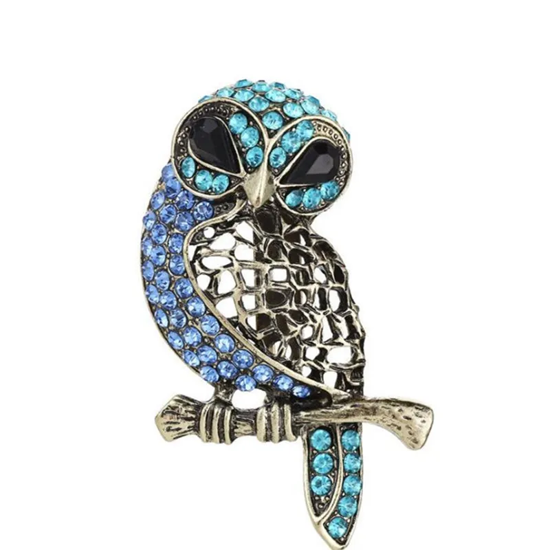 

DIEZI Vintage Korean New Punk Owl Brooches For Wedding Bouquet Wedding Hijab Scarf Pin Buckle femininos Broches Game Bijoux