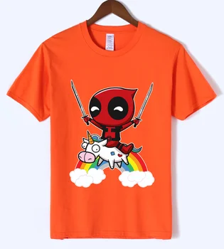 

Summer Newest Deadpool Men T shirt Funny Tops Superman lovely Tee Shirt Homme Hip Hop Tee Clothes For marvel Fans shirt 40C24