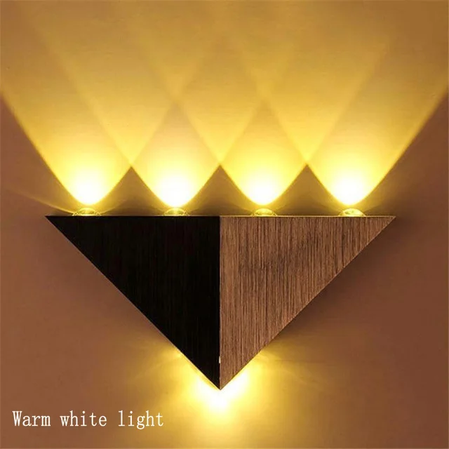 5 Вт алюминиевый треугольный светодиодный настенный светильник AC85-265V высокой мощности светодиодный Современный домашний светильник ing Крытый Открытый вечерние светильник диско-шар NR-98 - Цвет абажура: Warm White