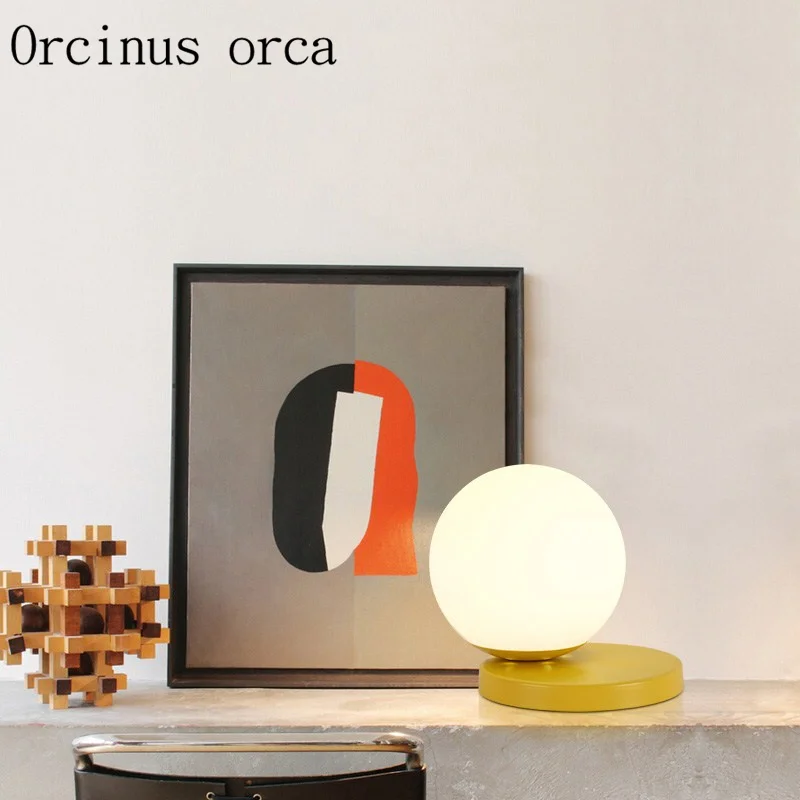 

Nordic modern simple color ball table lamp living room bedroom bedside lamp modern creative LED candy table lamp free shipping