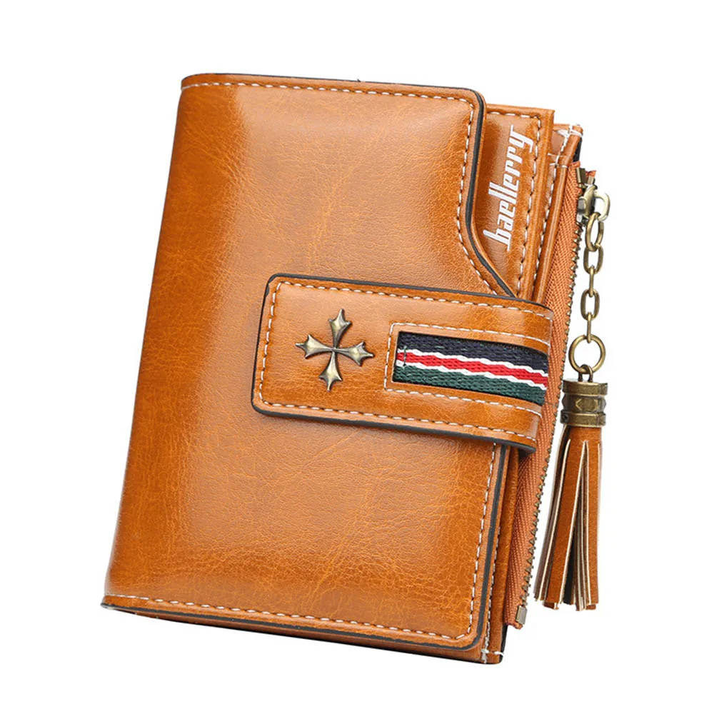 Baellerry мужские короткие кошельки дизайн из искусственной кожи держатель для карт мужской кошелек модный бренд высокое качество простой кошелек на молнии - Цвет: Brown