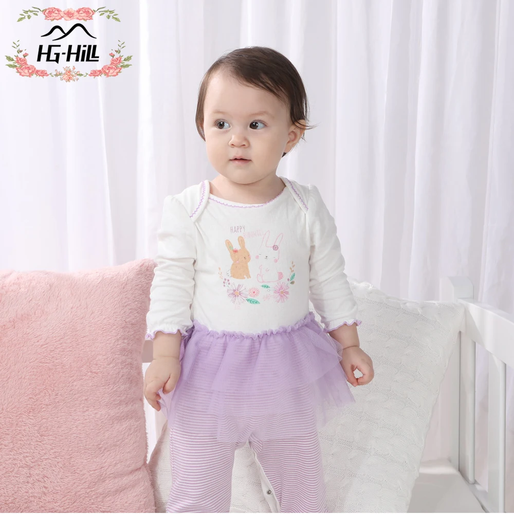 HG-him/AW18-0015B комбинезон для девочек одежда детей Jmpsuit с длинными рукавами хлопковый