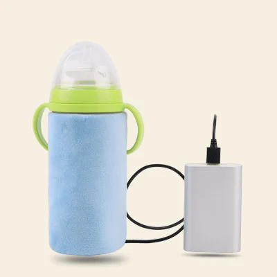 Usb-грелка для детских бутылочек, портативный подогреватель молока для путешествий, стерилизатор для детских бутылочек, термостат, подогреватель пищи, сумка для хранения - Цвет: Синий