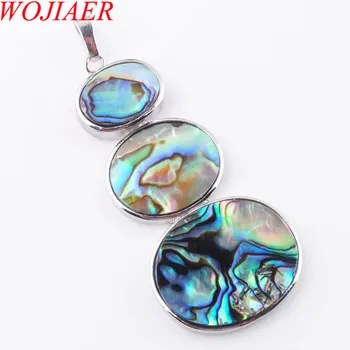 

WOJIAER 5pcs Natural New Zealand Abalone Shell Gem Stone Beads Pendant Women Jewelry PN3641