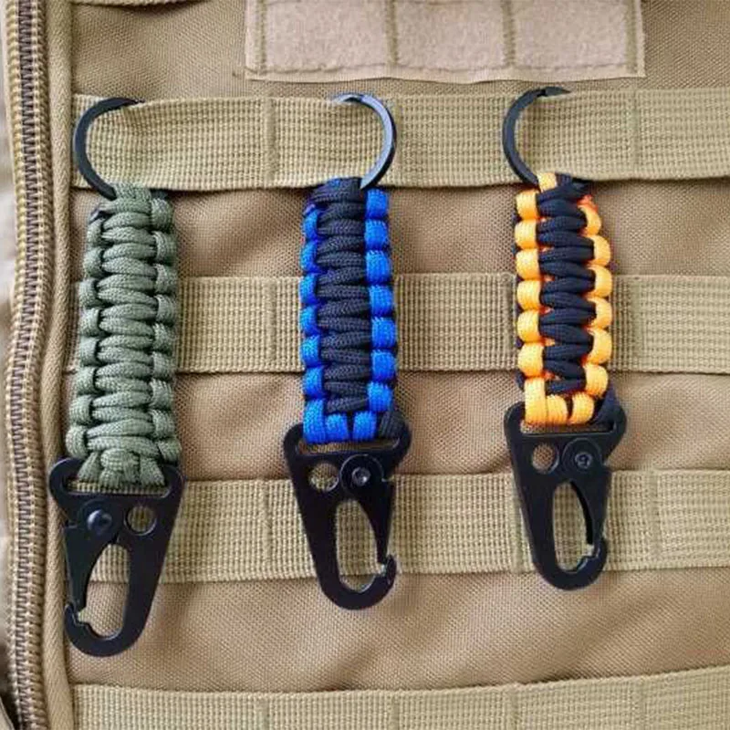 Military Parachute Cord Emergency Knot EDC Rope Keychain Camping Survival Kit 