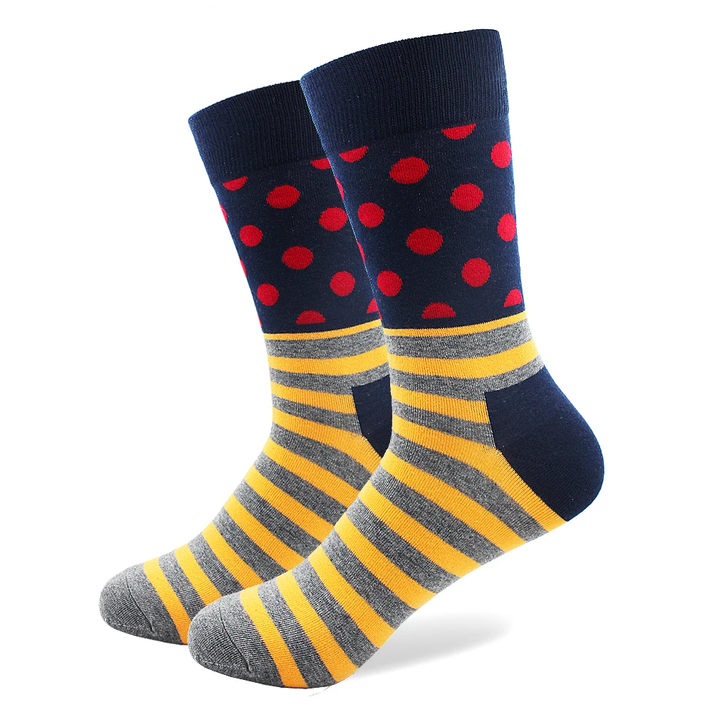 10 Pairs/lot Men's Funny Colorful Combed Cotton Socks Zebra Dot Striped Mri Beard Pattern Casual Happy Socks Dress Wedding Socks