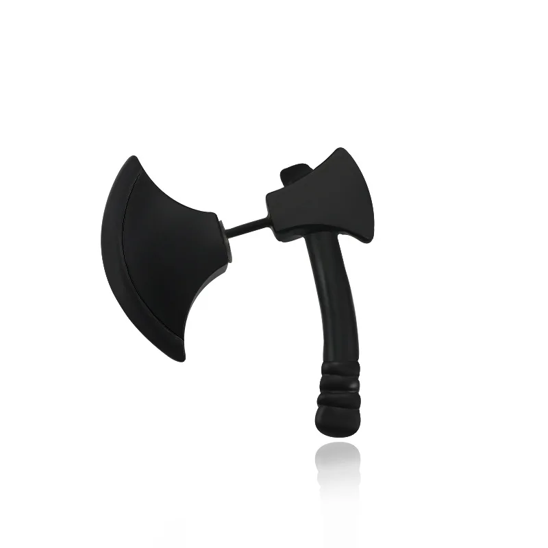 

Halloween Three-dimensional Black Axe Piercing Stud Ear Clip Personality Hatchet Men and Women Fashion Wild Hip-hop Accessories