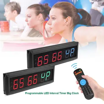 

220V 1.8'' Programmable Clock LED Digital Clock temporizador Interval Timer Big Stopwatch Home Gym Fitness Clock EU Plug