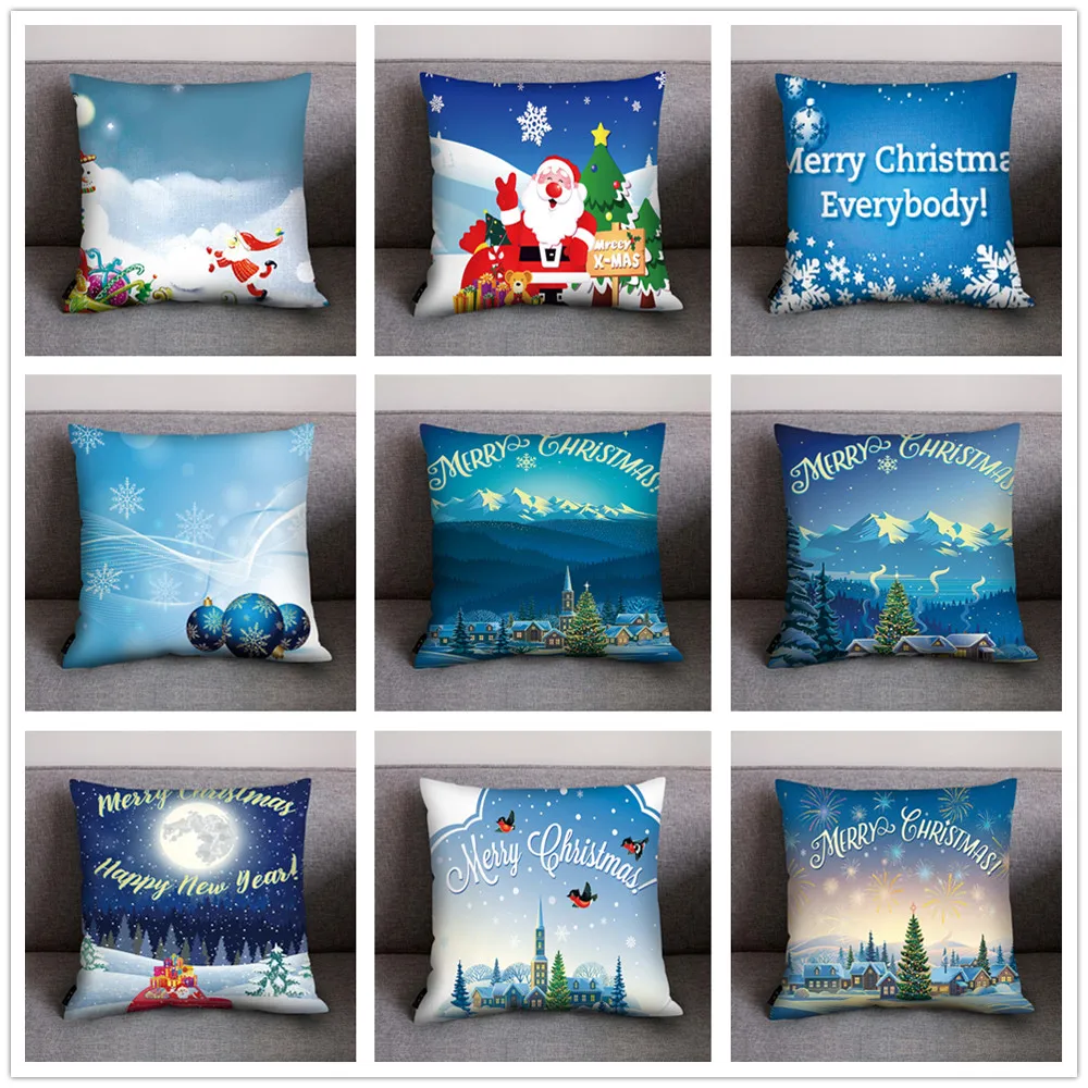 

ISHOWTIENDA Print Pillow Case Polyester Sofa Car Cushion Cover Home Decor sofa decorative cushions snowman