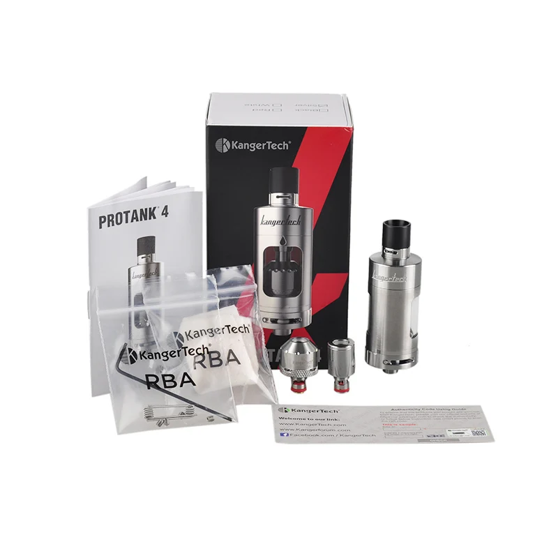 

Kanger Protank 4 Evolved 5ml Top and Side Filling Tank with Dual Clapton RBA Coil Electronic Cigarette Atomizer Vaporizer tank