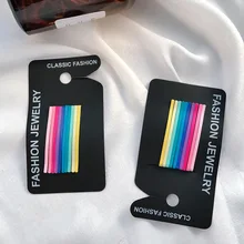 10 шт./компл. Заколки для волос для девочки Nordic упаковка для девочек серии шпилька радуга слово клип 10 цветов челки ювелирное изделие в виде заколки G0405