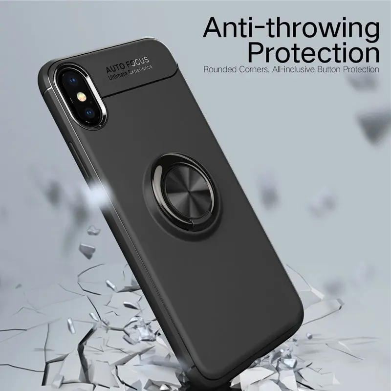 Luxury 360 Rotating Ring Holder Phone Case For iPhone 5 6 7 8 plus X