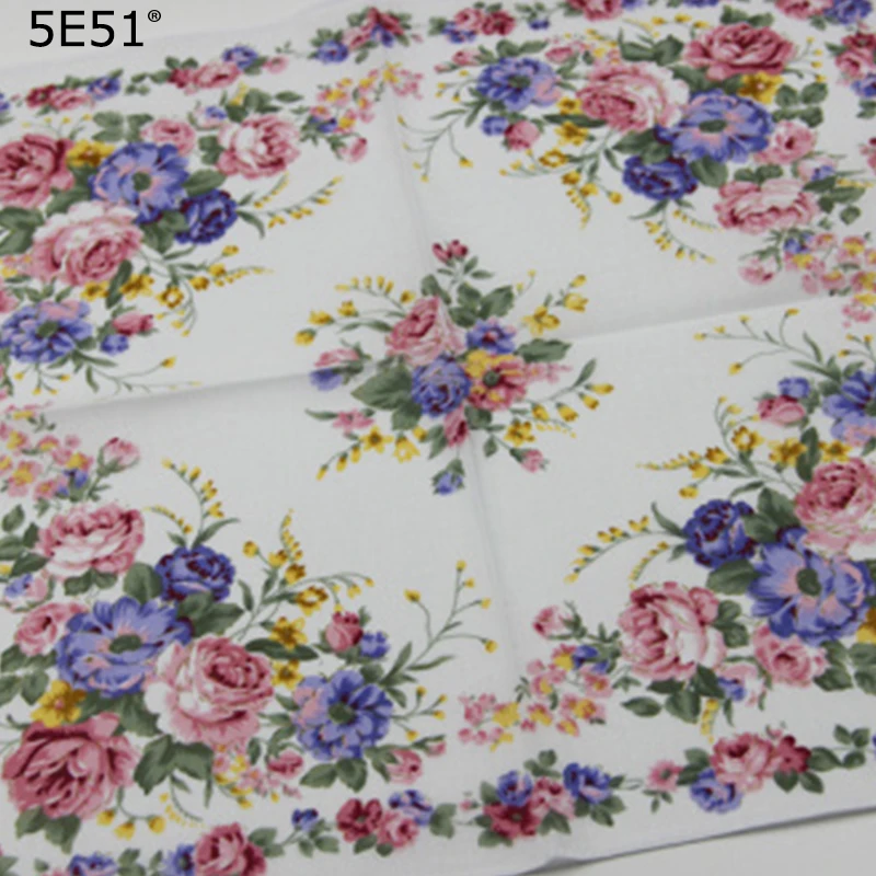 

Women handkerchief cotton 100% /granny chic shivering printed 43cm/Many Uses