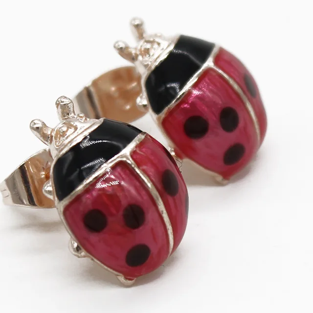 Fashion Miraculous Ladybug Beetle Insect Stud Earrings For Women Fashion Miraculous Ladybug Beetle Insect Stud Earrings For Women S Kids Brincos 2018 Enamel Small Clip