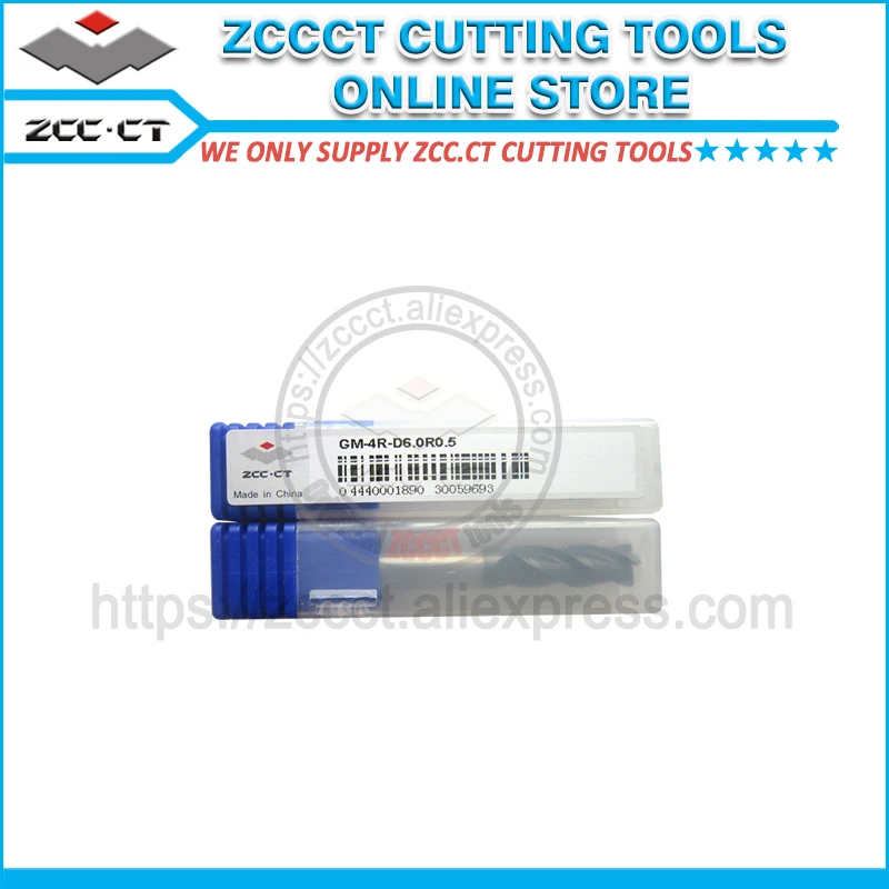 

2pcs original ZCC milling cutter GM-4R-D6.0R0.5 ZCC.CT 50HRC 4 flutes 6mm diamater radius 0.5 solid carbide end mill