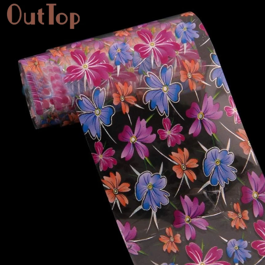 

1PC Flower Design Nail Art Foil Stickers Transfer Decal Tips Manicure Nail Decoration feb8