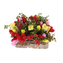 1/12 кукольный домик Сказочный Сад деревянный горшок кукольный домик Миниатюрный с разноцветными цветами куст Декор бонсай Террариум орнамент