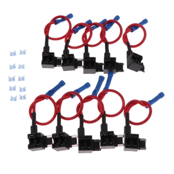 

10pcs Add-a-circuit Car Auto ACN TAP Low Profile Blade Style Fuse Holder 15A