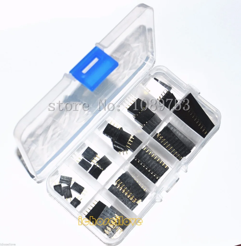 Single Row 50PCS 2.54mm Pitch Female Straight Header Strip Socket Connector Kit_