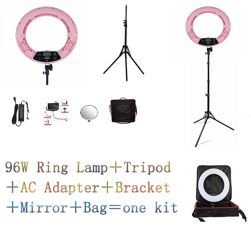 Original Yidoblo Pink FD-480II LED Ring lamp Studio Video Light Lamp Photographic Lighting + stand (2M)+ bag | Электроника
