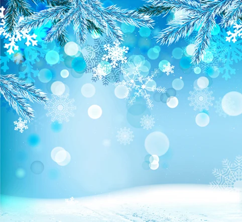 Зимние Рождество гирлянда снежинки филиал небо Фоны винил ткань высокого качества Компьютер Отпечатано Рождество фонов