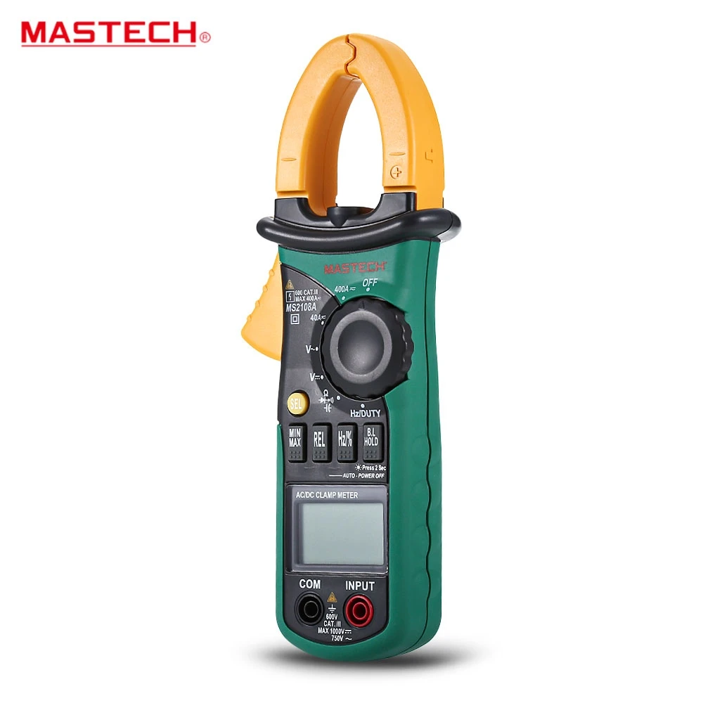 

Digital Clamp Meter MASTECH MS2108A Amper AC DC Current Voltage Frequency Capacitor Resistance Tester Auto Range Multimeter