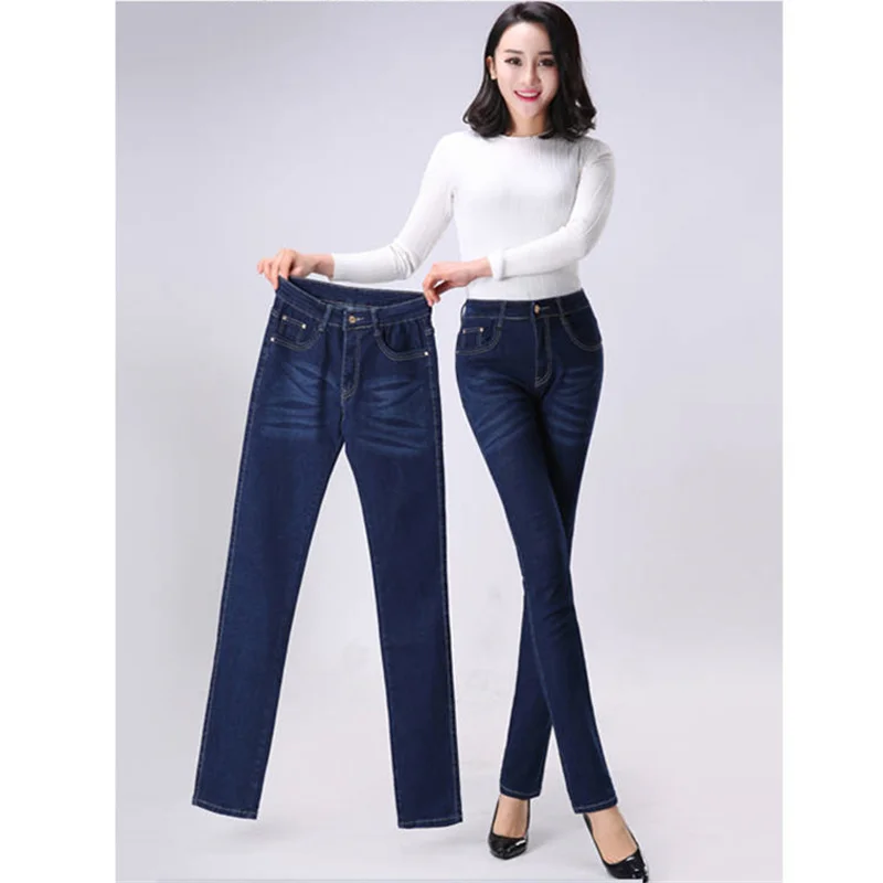 Jean Fashion Hot Embroidered Jeans Women Pant Skinny High Waist Stretch Slim Pencil Pants Denim Casual Jean Ladies Trousers