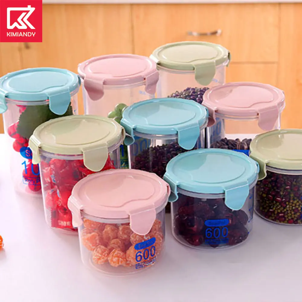 Transparent Plastic Sealed Cans Food Containers Kitchen Refrigerators