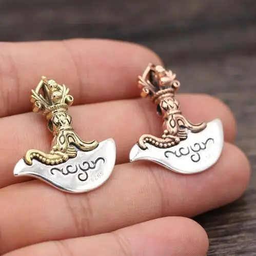 

Tibetan 925 silver Dorje pendant sterling Buddhist Dorje Knife pendant REAL 925 silver Tibetan Dorje Amulet