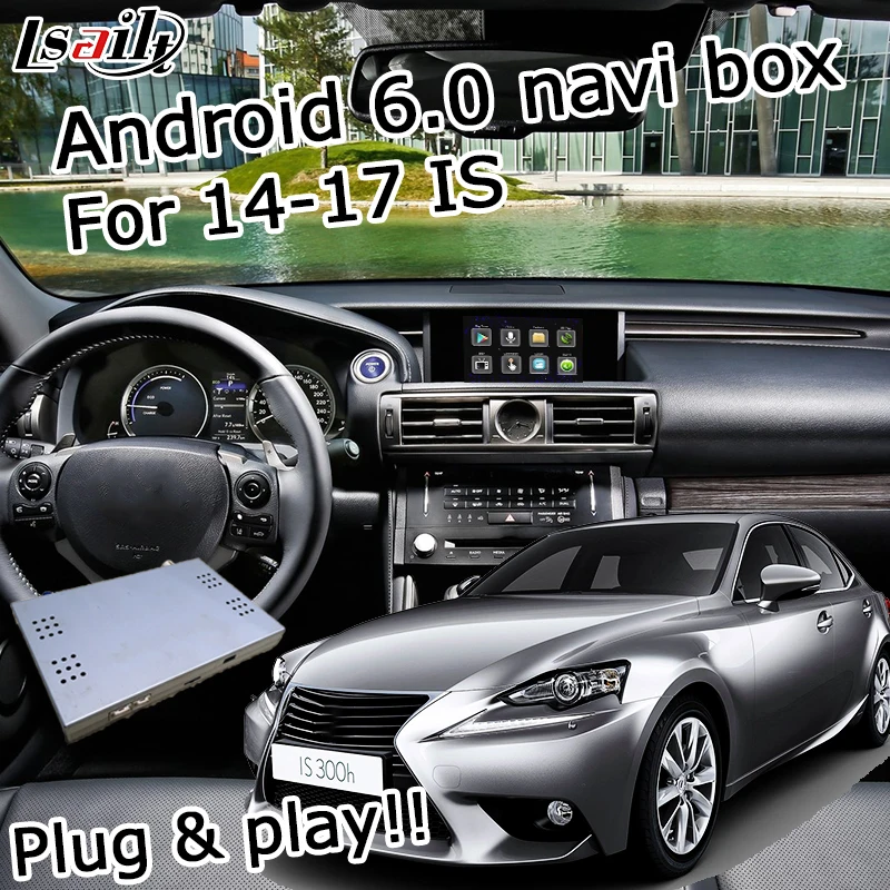 Android 6 0 GPS navigation box for Lexus IS 2014 2017 etc video interface with knob