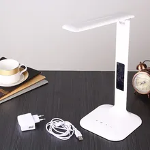 Диммируемая Настольная лампа с светодиодный дисплеем настольная лампа Защита глаз портативный светодиодный светильник для чтения с календарем и будильником Colck