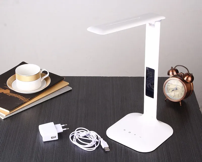 

Dimmable-Table Lamp with LED display Desk Lamp Eye Protection Portable LED reading lamp With Calendar Alarm Colck